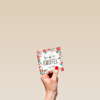 kaart zomaar een dikke knuffel bloemen