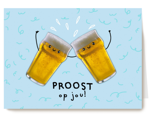 gefeliciteerd kaart klassiek proost op jou