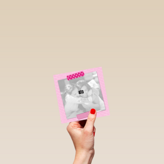 fotokaart roze fotokader