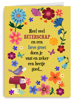 Veel beterschap en een lieve groet kaart