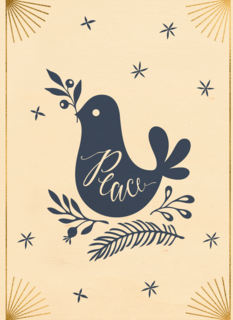Kerstkaart Religieus Vredesduif