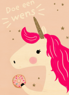 een wens van een eenhoorn met donut