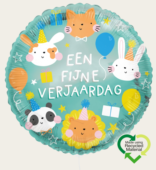 Ballon Een Fijne Verjaardag Dieren Multi Eco