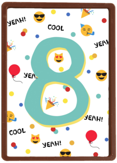 Verjaardagskaart 8 jaar yeah cool