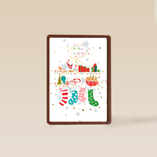 Kerstkaart turnowsky kerstsokken kerstman