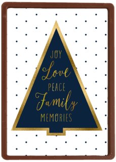 Kerstkaart kerstboom stijlvol joy peace