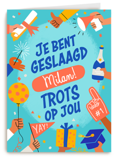 Geslaagd trots op jou naam