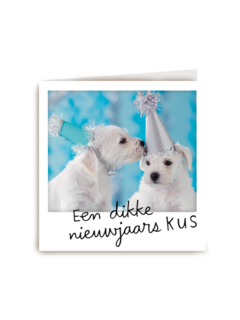 nieuwjaarskaart een dikke nieuwjaarskus