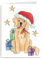 Kerstkaart hart onder de riem Hond met kerstmuts matia studio