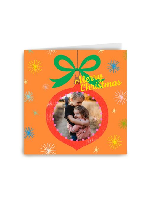 kerstkaart kerstbal met foto