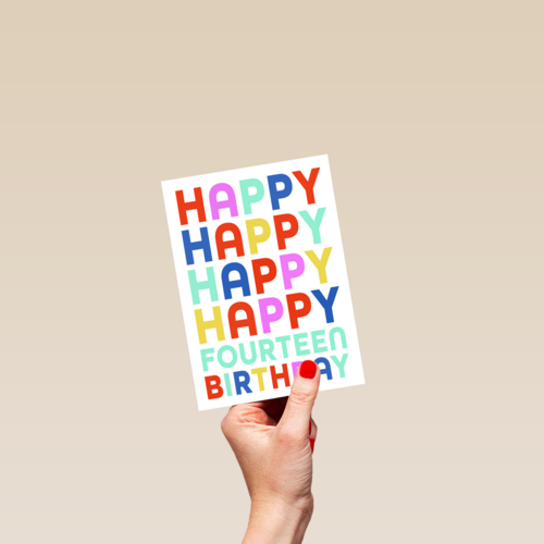 happy fourteenth birthday with these colours