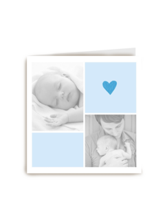 fotokaart baby blauwe hokjes