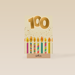 Verjaardagskaart 100 jaar met kaarsjes