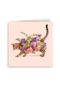 Verjaardagskaart vrouw grappig poes met bloemen