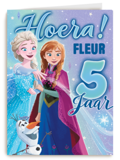 Frozen verjaardagskaart 5 jaar
