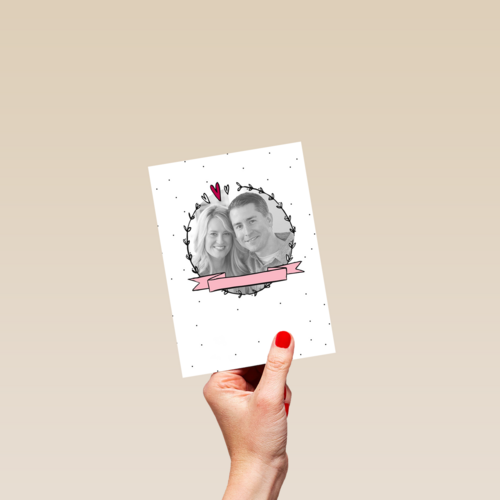 fotokaart wij geven een huwelijksfeest