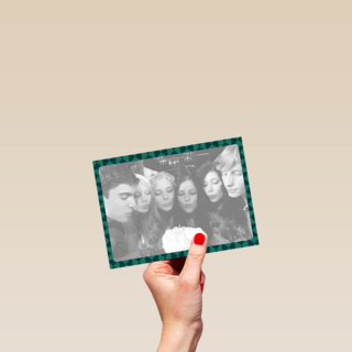 fotokaart liggend groene rand driehoek