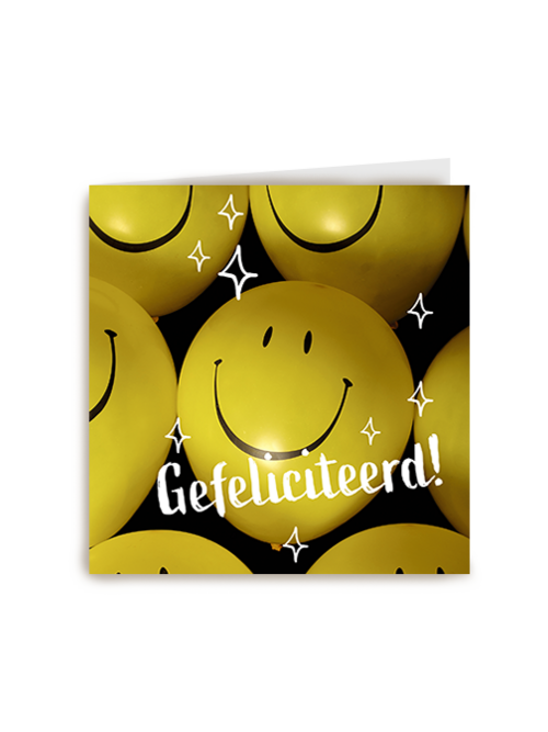 Gefeliciteerd smiley ballon