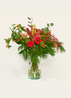 Boeket Bloemen Christmas Sparkle Met Vaas
