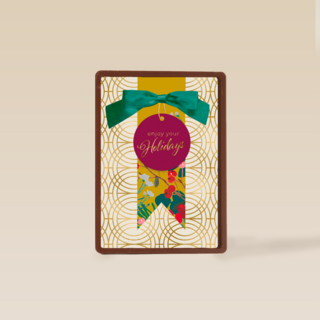 Kerstkaart happy holidays strik