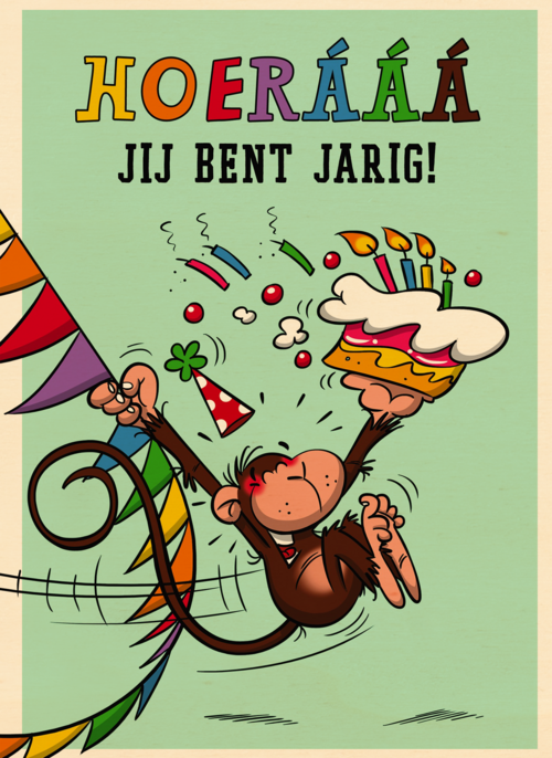 hoera jij bent jarig aap