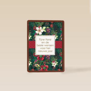 Kerstkaart Fijne kerst bloem