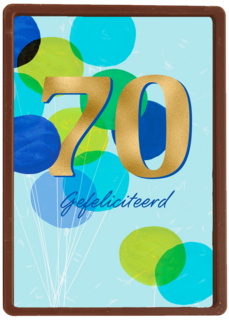 Verjaardagskaart 70 met ballonnen
