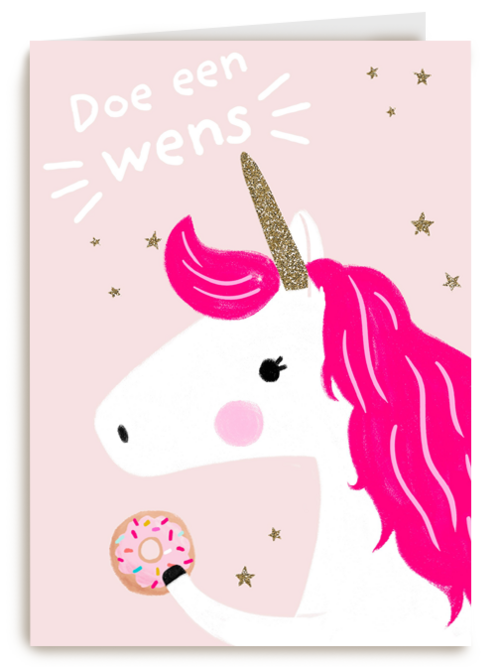 een wens van een eenhoorn met donut