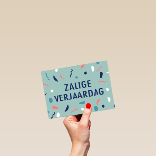 zalige verjaardag met confetti