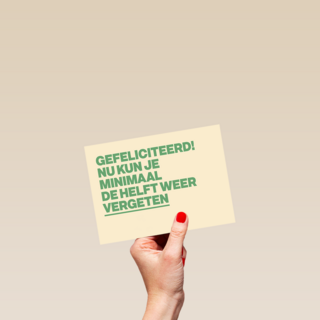 Gefeliciteerd nu kan je minimaal de helft vergeten andc