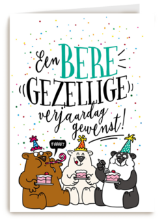 verjaardagskaart een beregezellige verjaardag gewenst