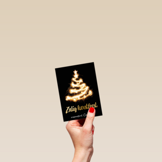 kerstkaart lichtgevende kerstboom zakelijk