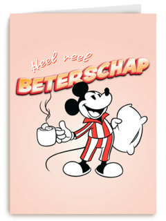 Mickey Mouse in pijama beterschapskaart