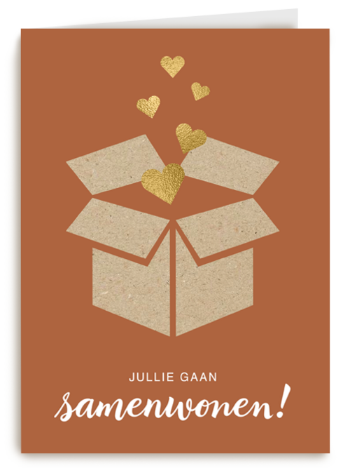 samenwonen kaart doos met liefde