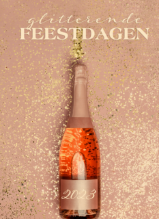 Kerstkaart glitterende feestdagen 2023