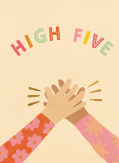 nieuwe baan kaart high five