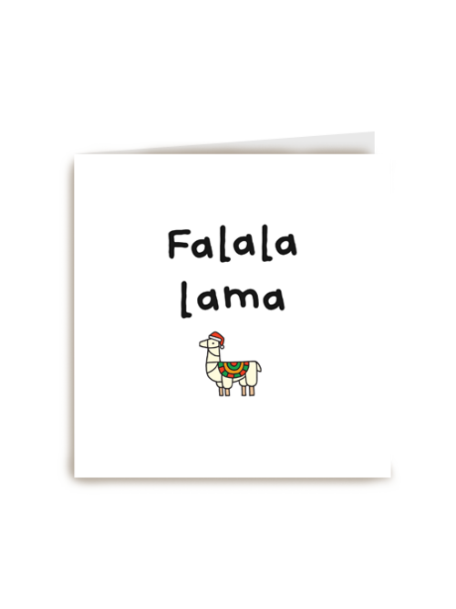 kerstkaart humor fa la la lama