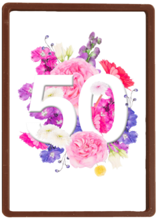 Verjaardagskaart 50 bloemen