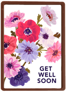 Beterschapskaart vrouw Bloemen Get well soon Engels