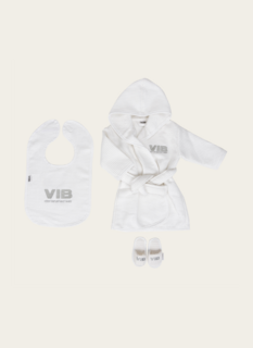 Giftset Badjas, Slabbetje en Slippers Wit