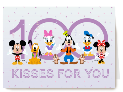 Vriendschapskaart Disney 100 kisses for you