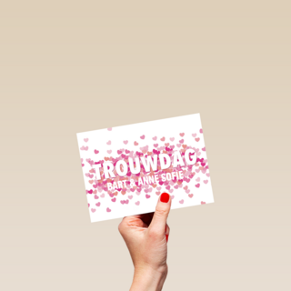 huwelijk jubileum kaart met confetti op de trouwdag van