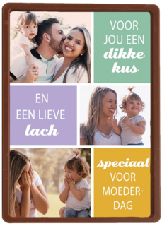 fotokaart moederdag 3 fotos dikke kus