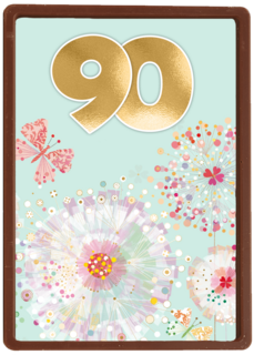 Turnowsky kaart met bloemen en vlinders 90 jaar