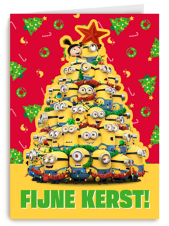 Kerstkaart Minions fijne kerst
