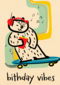 Verjaardagskaart skater birthday vibes
