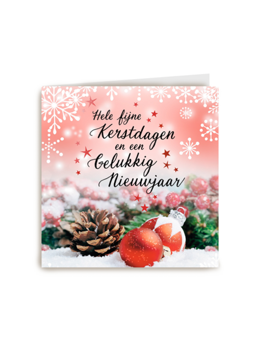 Kerstkaart klassiek Kerstbal dennenappel