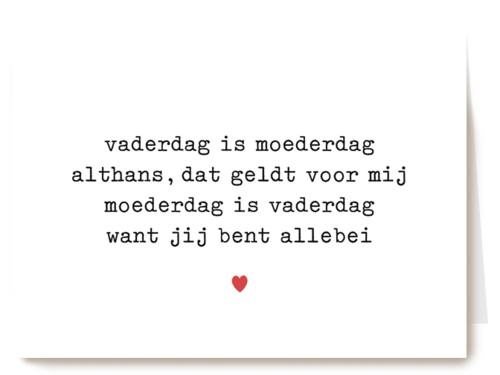 Vaderdagkaart lief vaderdag is moederdag