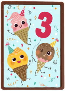 Verjaardagskaart ijsjes en leeftijd