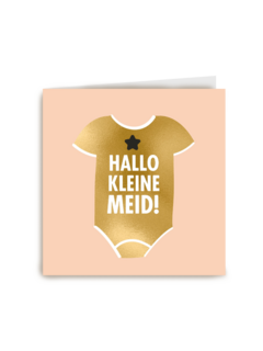 hallo kleine meid met je gouden romper